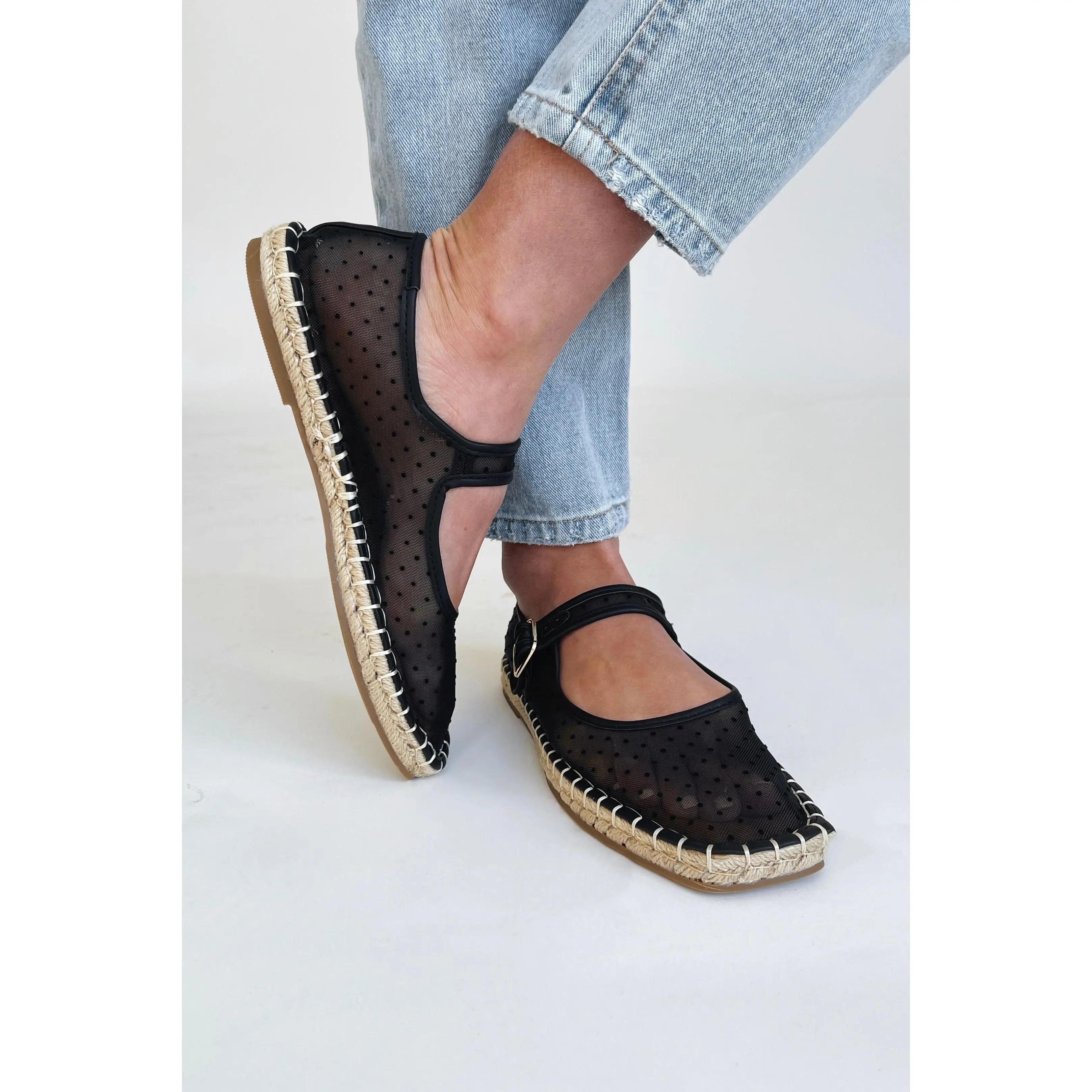 Matisse: Meg Mary Jane Flat in Black Dot