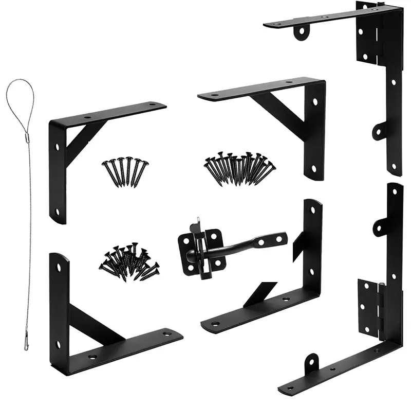 Gate Frame Fence Kit with Gate Latch, Gate Corner Brace Bracket Hardware for Wooden Fence Gate Garden Wooden Driveway Gates, Shed Doors, Corral (1 Sets)