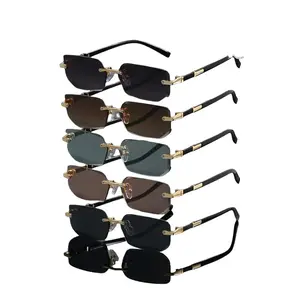 5 Pcs Frameless Edge-Trimmed Glasses, Stylish Glasses, Y2K Style Value Pack, Perfect for Daily Casual Wear, Shopping, Photography Use Summer Sunglasses Sunglasses Set