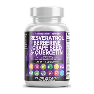 Clean Nutraceuticals Resveratrol, Berberine, Grape Seed, Quercetin, Green Tea Extract & More for Women & Men's Polyphenol Supplement Capsules – Renouth