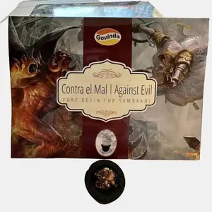 Govinda 12 Pcs Sambrani Dhoop Cup Long Lasting Aroma for Prayer, Puja, and Meditation - Pure Resin Cup with Scented Fragrance Freshener Pack