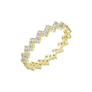 Radiance by Absolute™ Simulated Diamond Diagonal Pavé Eternity Ring