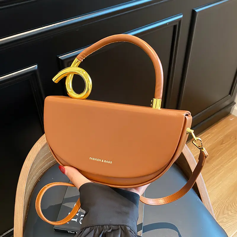 Hot Selling Women's Crossbody Bag, Elegant Designer PU Leather Crossbody Bag, Semi-circular Handbag, Hard Women's Bag