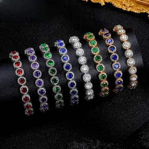 8MM Moissanite Bracelet Bangles Moissanite Hip Hop Party Fashion Unisex Moissanite Punk Style Luxury Streetwear Trendy Gift Moissanite Jewelry
