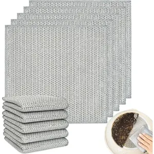 (Closeout sale) Multipurpose Wire Cleaning Cloths Non Scratch Scrubbing Rags for Dishwashing Cookware Kitchen Use Disposable and Durable Design Steel