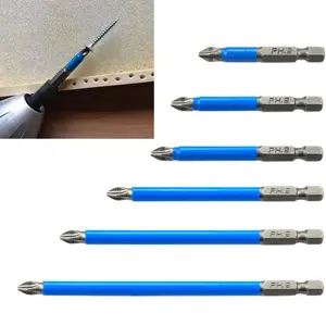 Magnetic Anti-Slip Drill Bit 6Pcs/Set,Practical Hex Shank Anti Slip PH2 Magnetic Impact Screwdriver Drill Bit