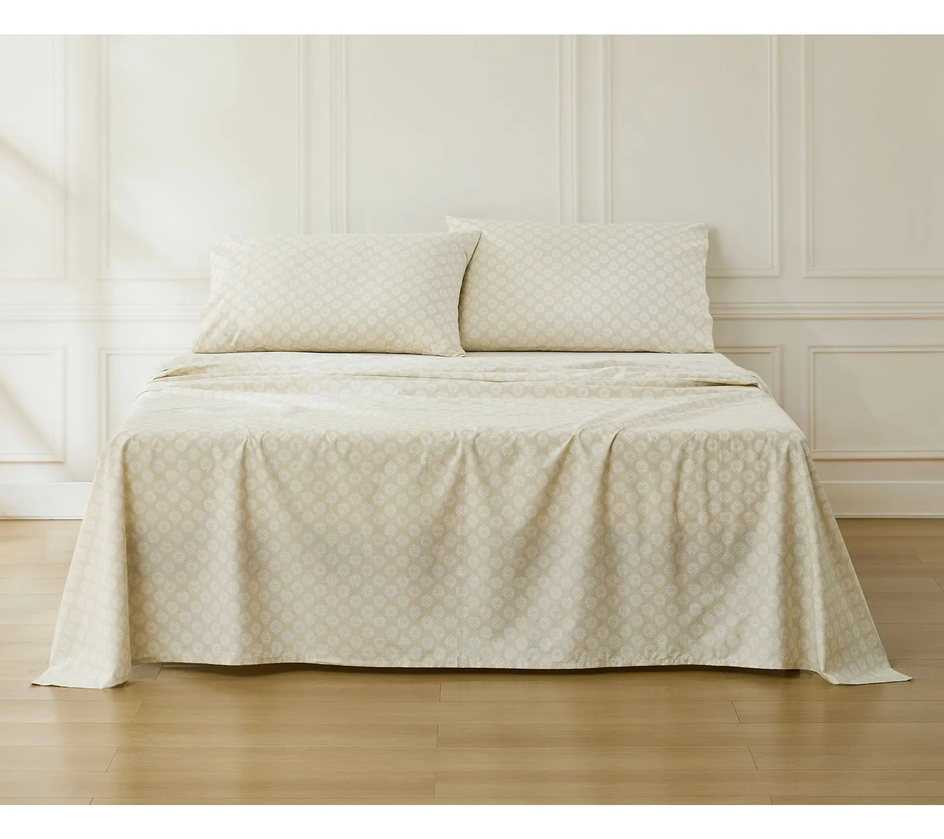 Lush Decor Sophie Cotton Sheet Set Neutral 4-Piece Set Queen
