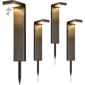 Solar Pathway Lights Outdoor 4Pack, 400LM Motion Sensor Walkway Lights with Warm/Cool White, 12H Lasting, IP65  Solar  Landscape Lighting for Garden, Yard