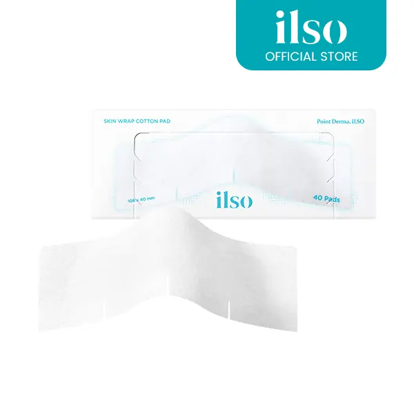 [ilso] Skin Wrap Cotton Pad - Big Size Thin Cotton Pads for DIY Toner Pads & Face Wrapping, Best with Sebum Softener, 40 Sheets | Lint-Free Korean Skincare Pads