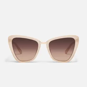 QUAY - ALL TALK Luxe Oversized Cat Eye Sunglasses with Exposed Custom Inner Core & Built in Universal Nose Pads
