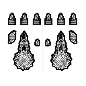 Henna Stencils - Black Hand Design with Unique Patterns, Suitable for Various Occasions and Events