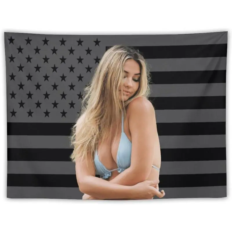 Madelyn Star Cline Tapestry Pink American Flag Wall Hanging College Dorm Decor Room Poster For Bedroom Living Room Gifts 30"x40"