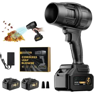 Leaf Blower Cordless,Hand Held Blower with 21V*2 Pcs ,300000RPM Turbo Jet Blower,Portable Leaf Blower for Patio Cleaning,Lawn Care, Leaves and Dust