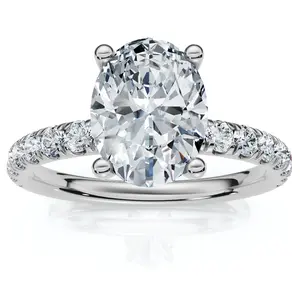 1 1/2Ct Oval Diamond Engagement Ring 14k White Yellow or Rose Gold Lab Grown
