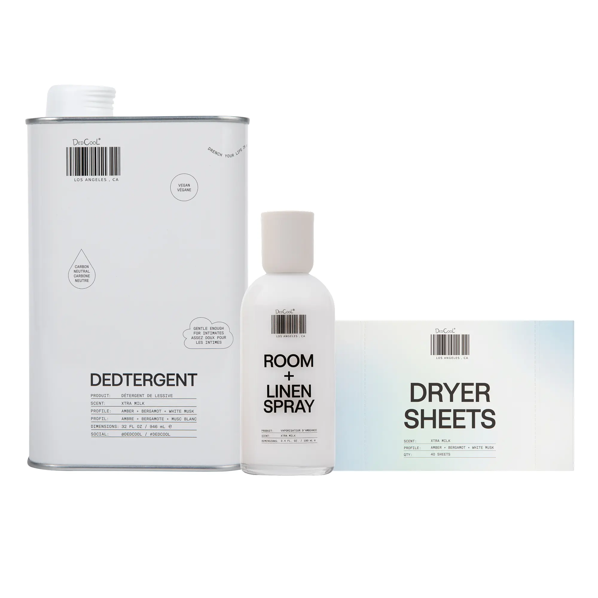 Xtra Milk Laundry Trio – Dedtergent + Dryer Sheets + Room & Linen Spray
