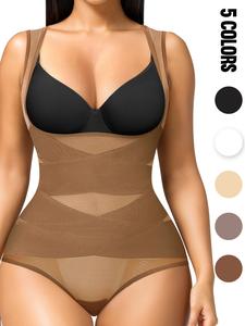 women's solid color shapewear bodysuit, breathable comfortable tummy control push up chest shaper bodysuit, ladies sexy shapewear for all seasons, tummy tuck shapewear for women, fajas body shaper, body shapewear, womenswear