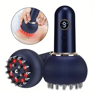 Digital Display Massage Device, High-Frequency Vibration, Temperature-Sensitive Hot Compress, Electric Massage Brush, 3 Modes, Home Gua Sha Tool, Massagers for Neck and Back Pain Relief, USB Rechargeable Massagers