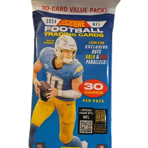 Score 2024 NFL Football Trading Cards 30-Card Value Pack with Exclusive Gold & Red Parallels Official Panini NFL Trading Cards