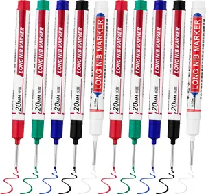 Long Head Deep Hole Marker Pens 20mm Long Nib Waterproof Permanent Markers for Carpentry Metal Marking Tools