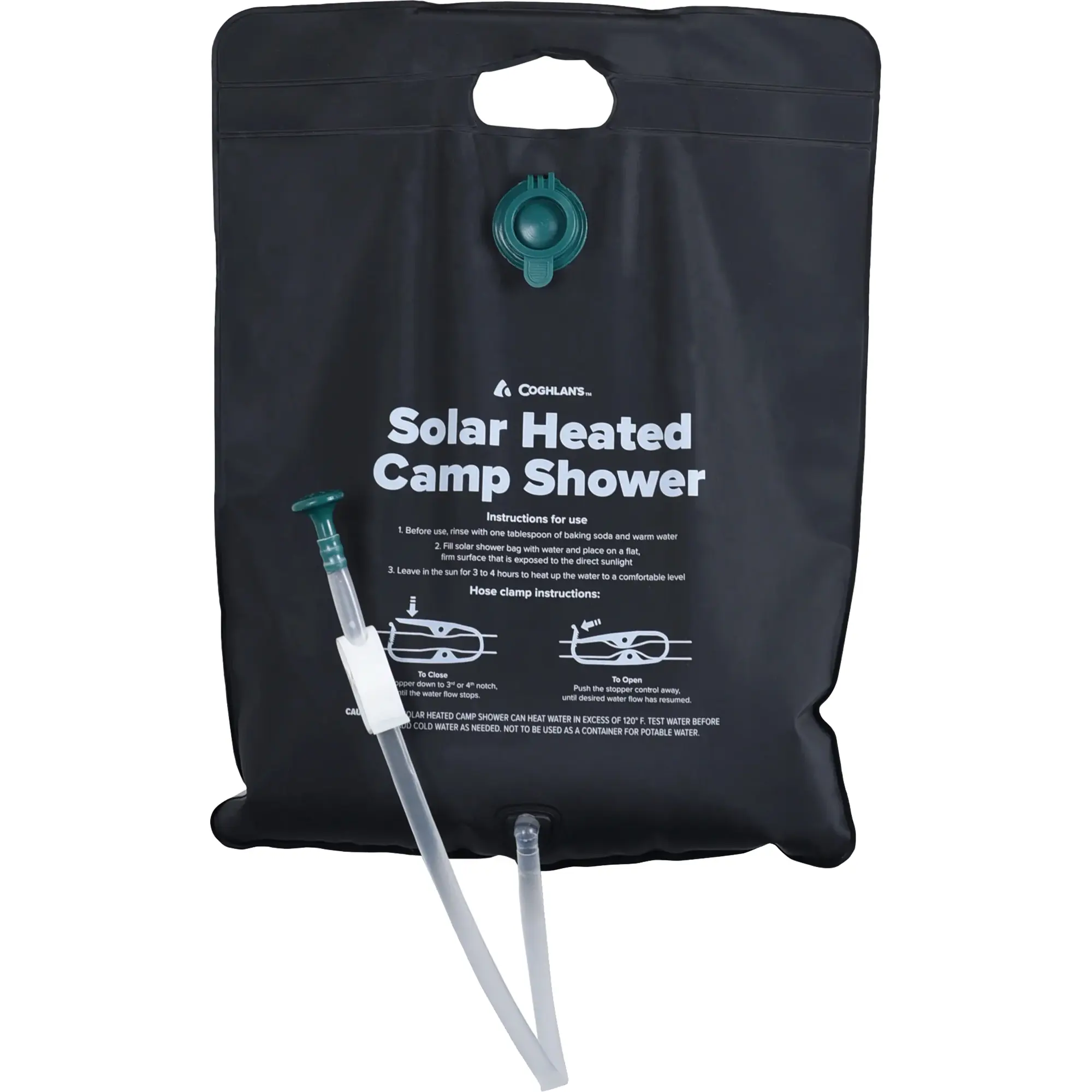 Coghlan's Solar Heated Camping Shower - Lightweight Portable Hanging Bag for Outdoor Camping, Heats Water in 3 Hours for up to 4 Showers, Solar Heating, Camping Gear, Water Storage