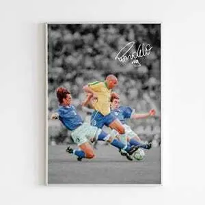 Ronaldo Nazario Poster Bedroom Decor, Wall Art, Home Decor, Sports Poster, Sports