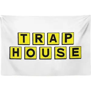 Trap House Tapestry 60X40inch,College Funny Dorm Banner - Vivid Color - for College Dorm Room Decor