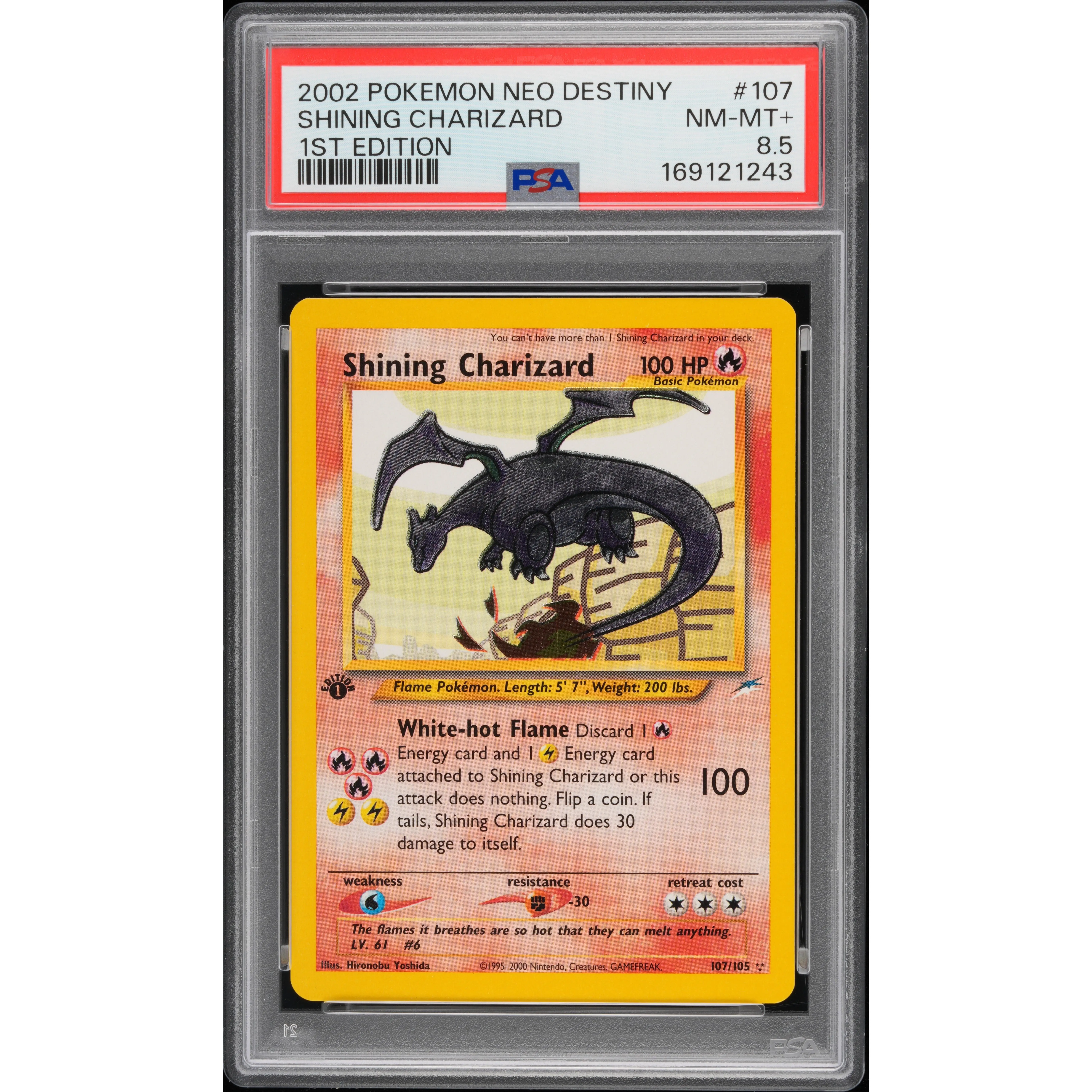 2002 Pokemon Neo Destiny 1st Edition Shining Charizard 8.5 PSA #107