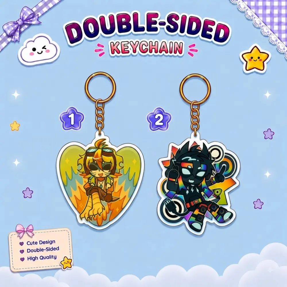 MCYT Acrylic Keychain Quartet Collection - Spoke-Inspired, Waterproof Charm with Vibrant Artwork, UV Printed, Polished Finish, Fan Gift for Everyday Use