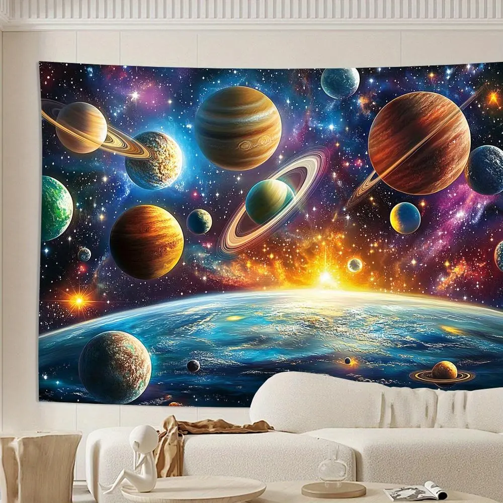 Galaxy Space HD Print Synthetic Polyester 2D Flat Banner Studio Backdrop - Soft, Lightweight, Foldable, Multi-Size (72x96.1in/183x244cm, 39.3x59in/100x150cm) for Indoor Decor, Studio Shooting, Wall Hanging