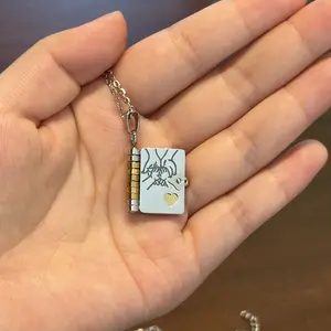 Creative Love letter Titanium steel necklace with words, openable book pendant, Mother's Day gift for Mom and Grandma, Chrismas.New Year,-HN99-4