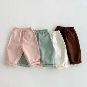 Children's Pants Baby Boys Pants Spring Summer Toddler Girls Legging Pocket Boy's Trousers Elastic Waist Casual Pants 0-6 Yrs