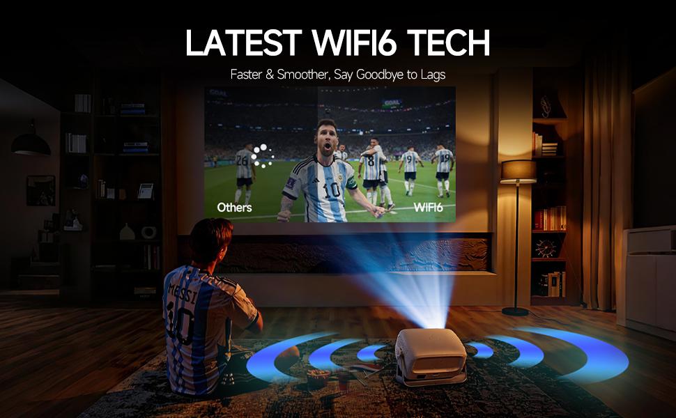 [US Warehouse]2026 X4 projector: 800 ANSI rumens, Android 11.0, dual Wi-Fi 6. Your portable home theater! 4K decoding , autofocus 180° rotation, bringing 150-inch fun, built-in speaker, free screen mirroring, in the home theater!