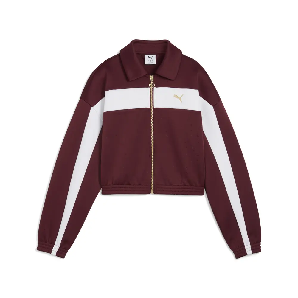 PUMA Womens Relaxed Cropped Embroidered  Athletic Outerwear Casual - Red