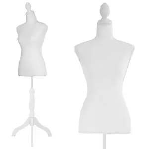 Mannequin Dress Form Female Manikin Body Torso 50-67 Inch Height Adjustable Woman Body Torso Clothing Display Manikin with Tripod Stand for Sewing Dress Jewelry Market Shop Display