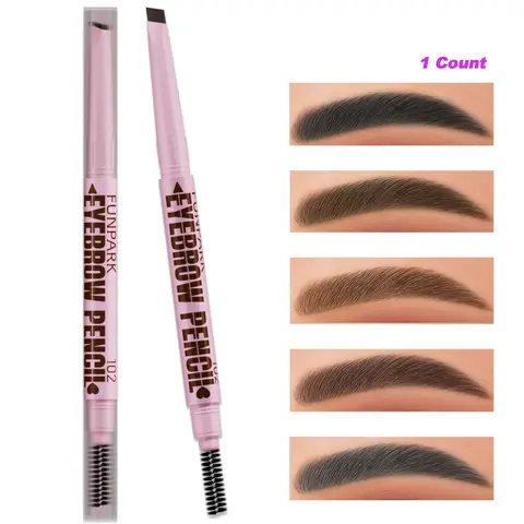 2-in-1 Dual-Ended Long-Lasting Eyebrow Pen with Eyebrow Powder & Brush, 1 Count Waterproof Eyebrow Pencil, Eyebrow Makeup Tool for Women, Eyebrow Makeup Products, Eyebrow Pencil Set