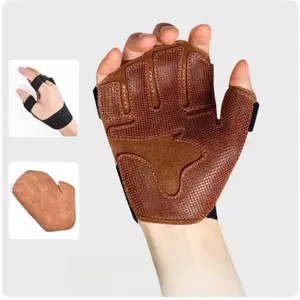 Pull-up Grip Straps Deadlift Assist Straps Fitness Sports Wrist Guards Cowhide Anti-Slip Palm Guards