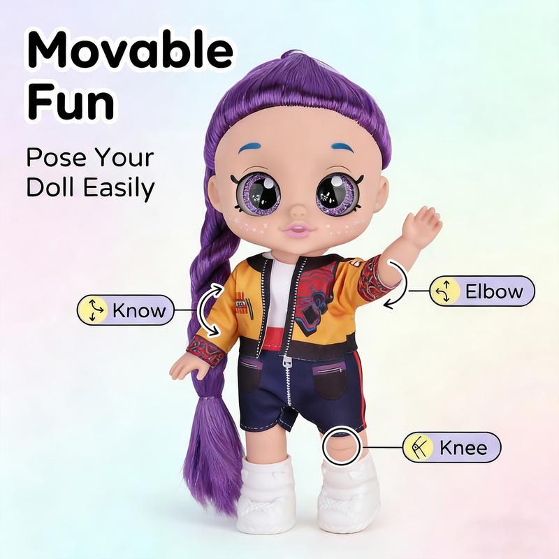 [Play Theme Song] K-pop Anime Action Figure Singing Dolls Set | 5D Eyes 7/10 Inch 5 Joints Movable Anime | Anime Inspired Dolls | Desk Display | Gift for Fans & Kids