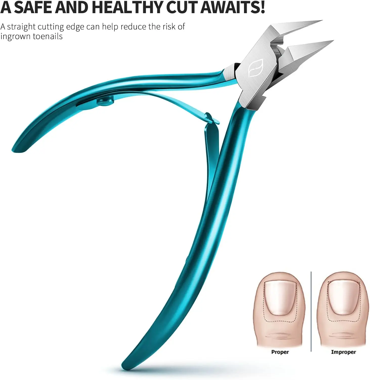 Professional Grade Blue Nail Clippers for Thick and Hard Toenails, Easy to Grip, Precise Toenail Trimming, Sharp and Durable, Manicure Steel Toenail Clippers