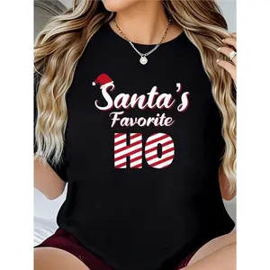 Funny Santa Shirt - Christmas Santa’s Favorite Ho T-Shirt  graphic tees women crop tops summer outfits for women summer tops T-Shirt