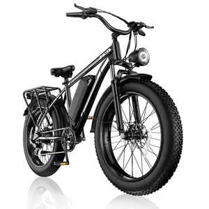 Electric Bike 1000W Motor,Off-Road 26''Fat Tire Full Suspension E-Motorcycle with 48V 15.6AH Removable Battery,31MPH Top Speed,40-55Mile Range,LED Headlight