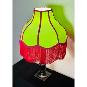 Neon Pink & Green Velvet Lampshade