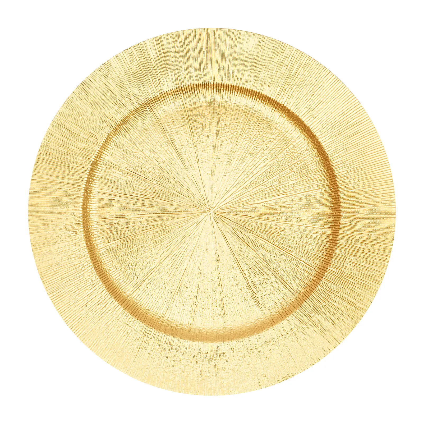 50-Pack 13-Inch (33cm) Gold Glossy Finish PP Round Reusable Charger Plates - Home & Wedding Party Supplies, Ideal for Event Planners’ Table Decor