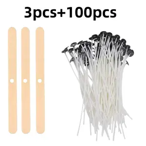 High-Quality Smokeless Candle Wicks for Candlemaking (103 Pieces/set), DIY Candle Making Kit with Holder, Home Decor Accessories, Christmas Gift
