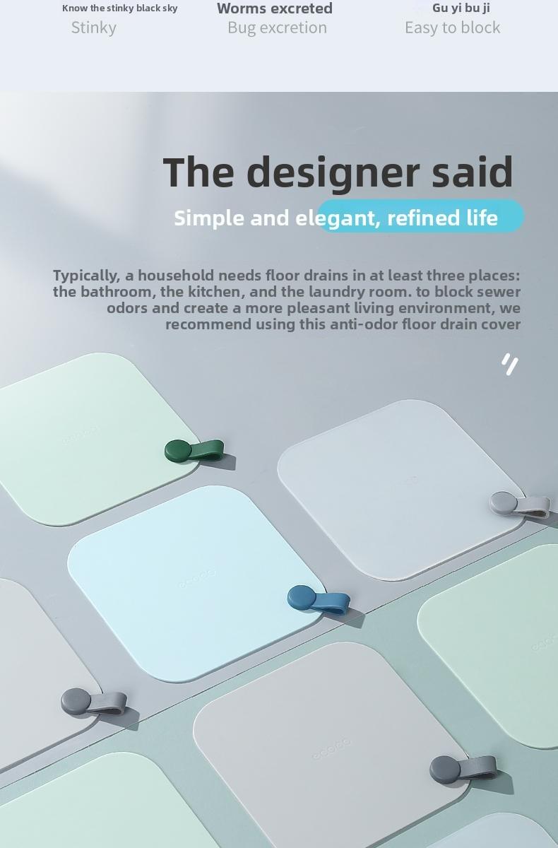 Drain Cover - Bathroom Underfloor Drain Odor Prevention and Deodorization Device - Insect Repellent Drain Outlet Sealing Silicone Pad - Bathroom