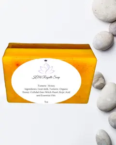 KMi Royalti Soap & Skincare Tumeric Honey Glow Bar for Radiant Skin with Anti-Inflammatory Properties and Nourishing Honey 5oz