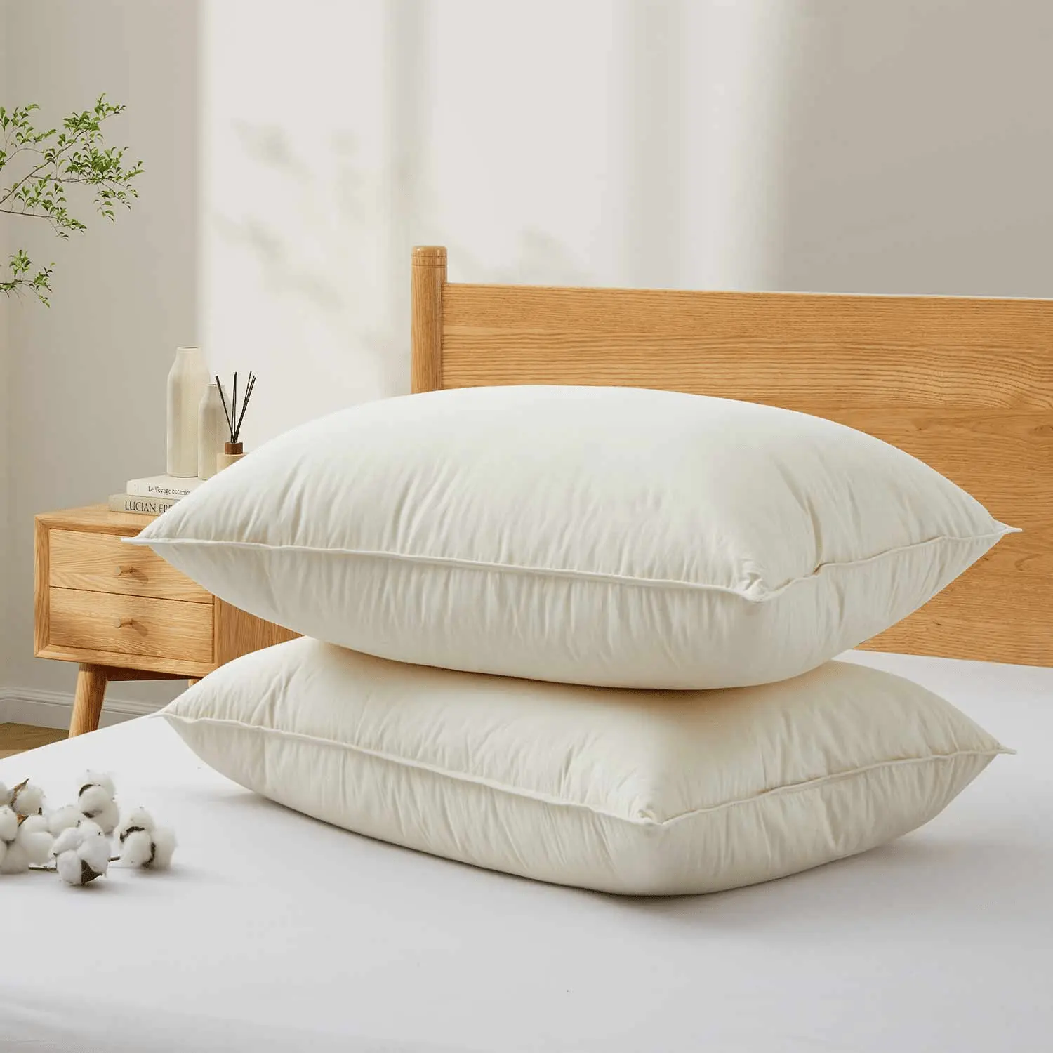 Toby 2 Pack Organic Cotton Down Feather Pillows