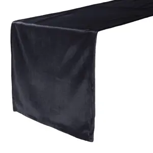 14 x 108 Inch Velvet Table Runner Black