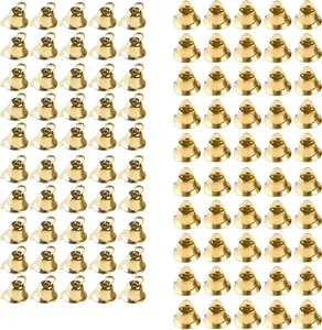 100PCS Small Gold Bells Mini Bells for Crafts,50Pcs 0.39 Inch and 50PCS 0.55 Inch Decorative Bell Christmas Tree Pendants for Craft Making and Favor Decorating TAOARA