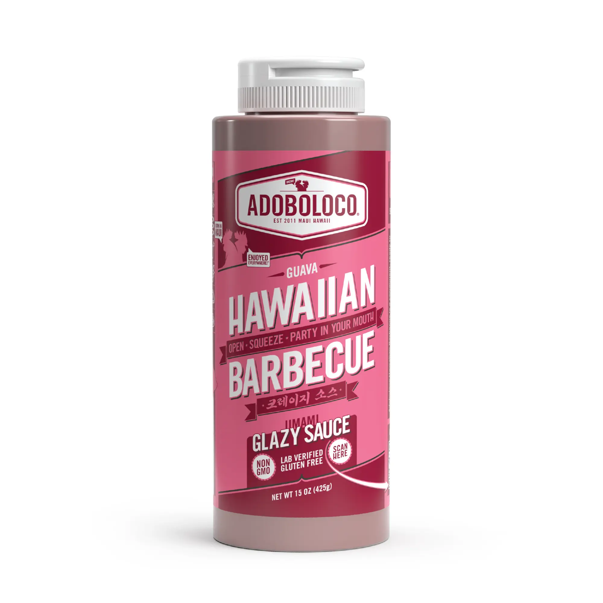 Adoboloco Guava Hawaiian Barbecue Condiment - Gluten Free 15oz - Umami Flavor - Perfect for Meats & Veggies - Made in USA