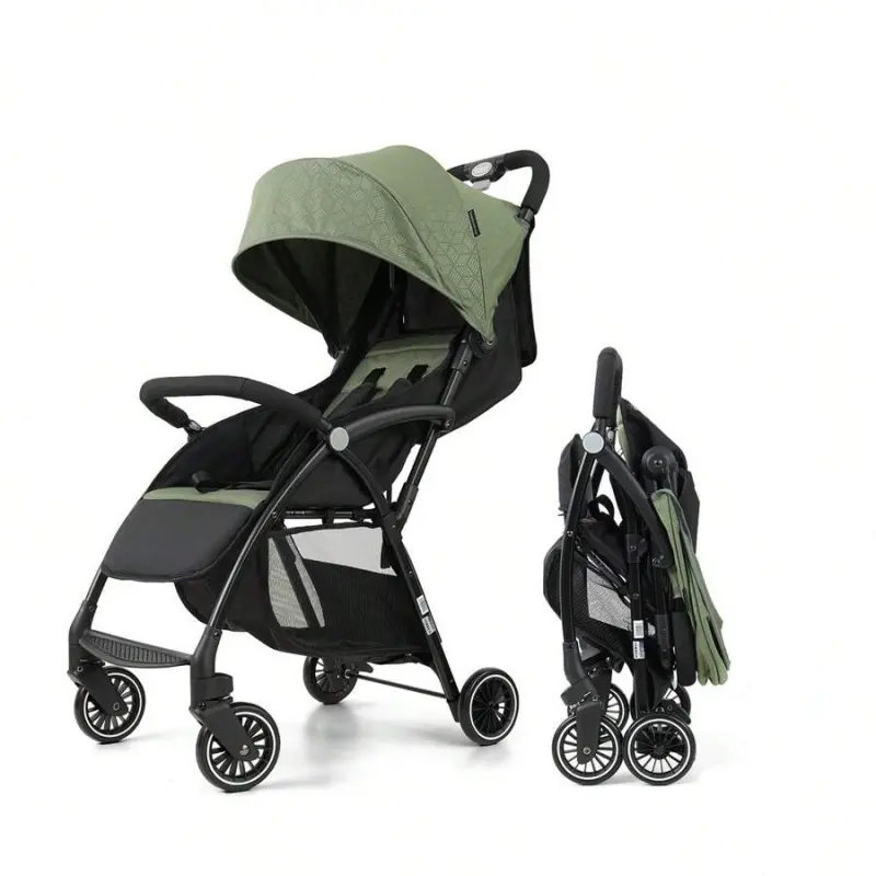 Adjustable Lightweight Baby Stroller - Strollers for Babies with Steel Frame, Quick-Foldable High Landscape, 5-Point Harness, Large Capacity Diaper Bag, Shock-Absorbing Spring, Must-Have for Travel & Gifting